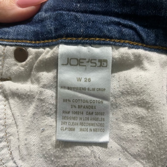 Joe’s Jeans Medium Wash Denim Kency Boyfriend Slim Crop Distressed Jeans Sz 26 - Picture 15 of 16